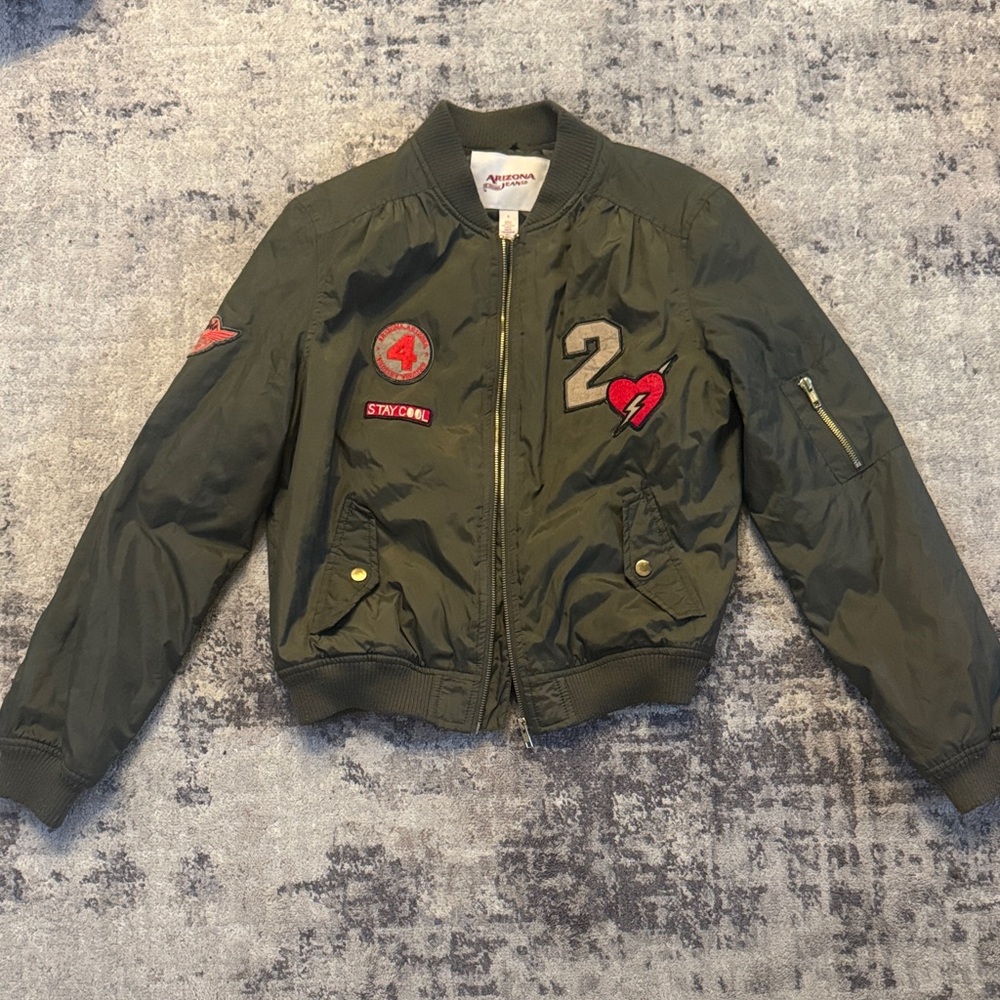 Arizona green Bomber Jacket with Patches